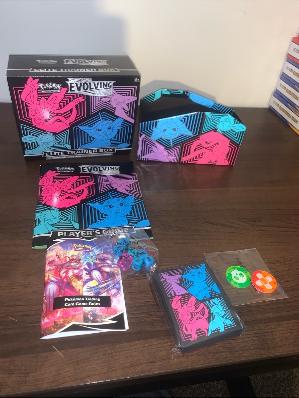 Evolving Skies Elite Trainer Box - Pink, Blue, Purple